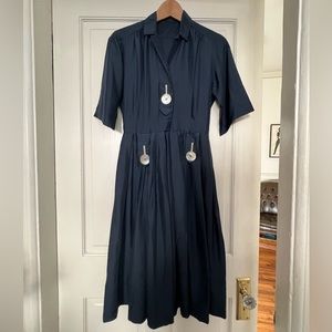 Vintage 50s navy blue dress